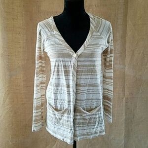 Joie button front long sleeve shirt 100% pima S